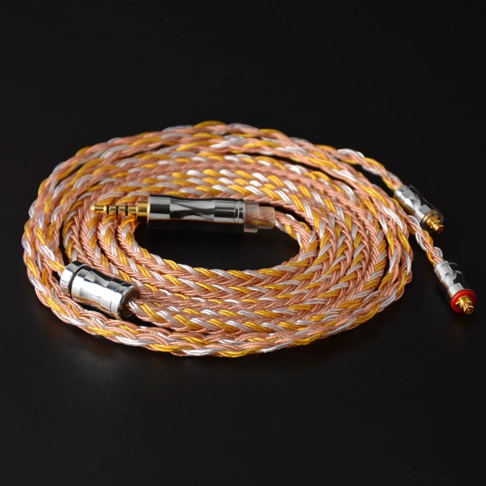 NICEHCK C16-2 16 Core Медь серебро смешанные кабель 3,5/2,5/4,4 мм разъем MMCX/2Pin/QDC/NX7 булавки для ZSX C12 TFZ V90 NICEHCK NX7 Pro/F3