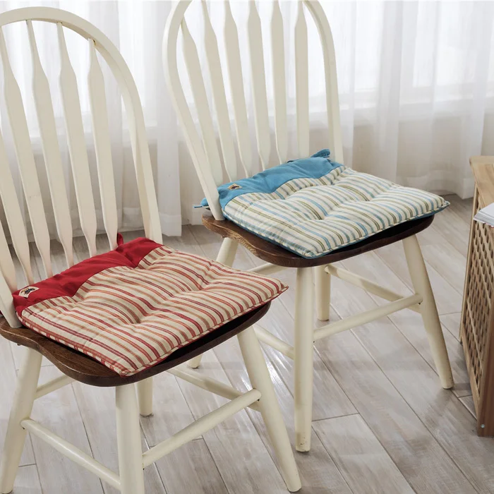 Моющийся полосатый офисный стул подушка для сидения Мягкий Квадратный толстый
