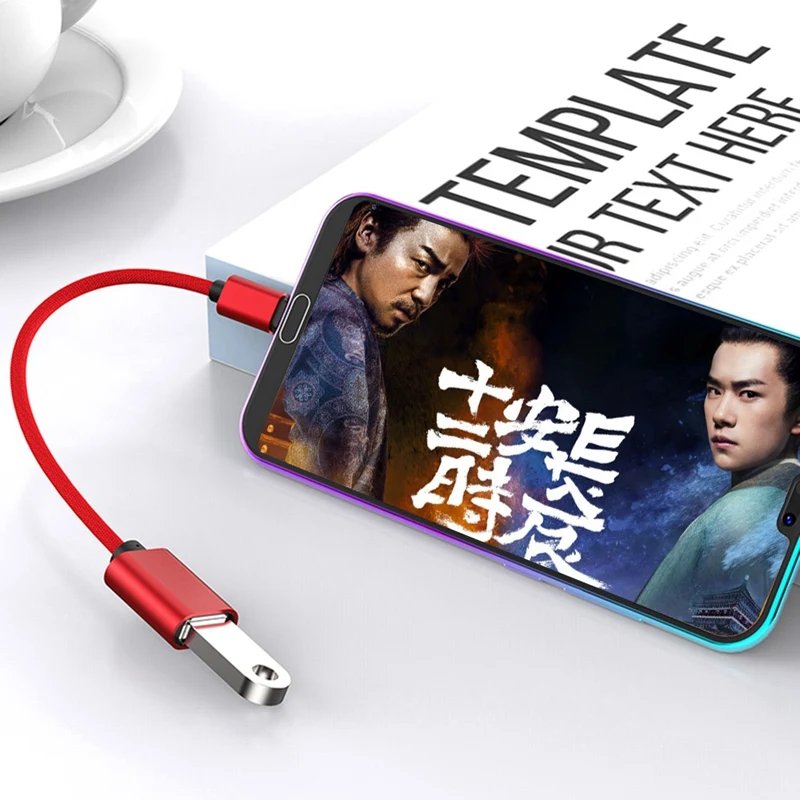 Usb Otg Type C к адаптер Быстрая зарядка зарядное устройство нейлоновый плетеный