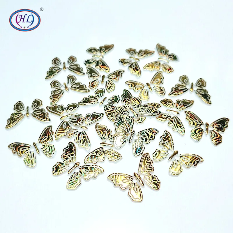 HL 50/100/300 шт 22 мм x 17 новые золотые бабочки Пластиковые Buttons2 отверстия DIY ремесла