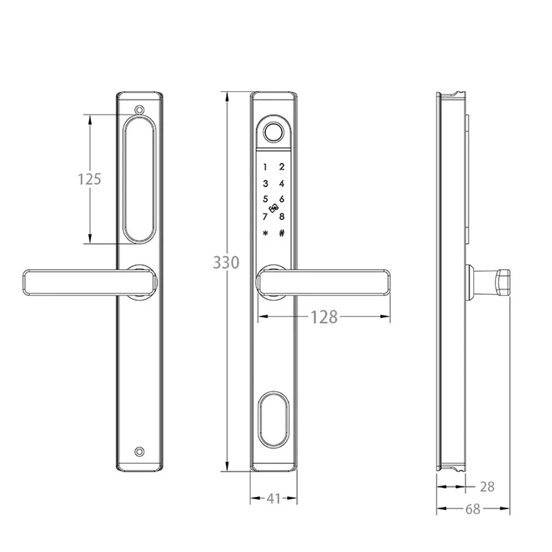 

Intelligent Fingerprint Door Lock S876 European Mortise Tuya APP Electronic Door Lock For Home Office Security Access Control