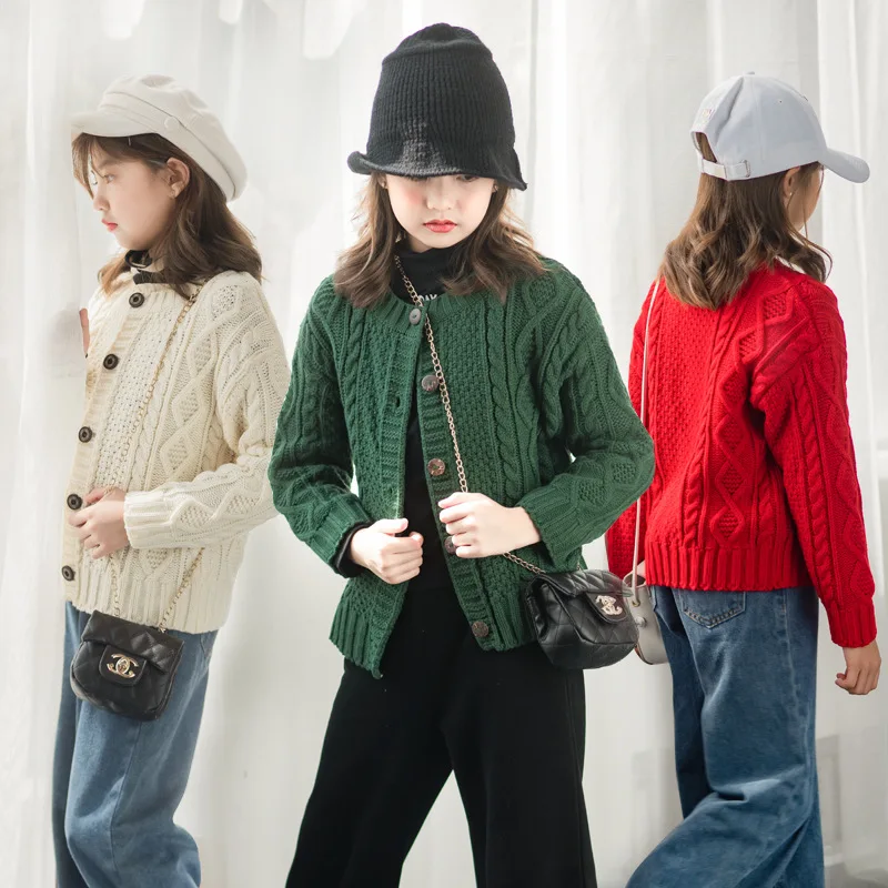 Детские кардиганы Рождественские свитера для девочек вязаная верхняя одежда