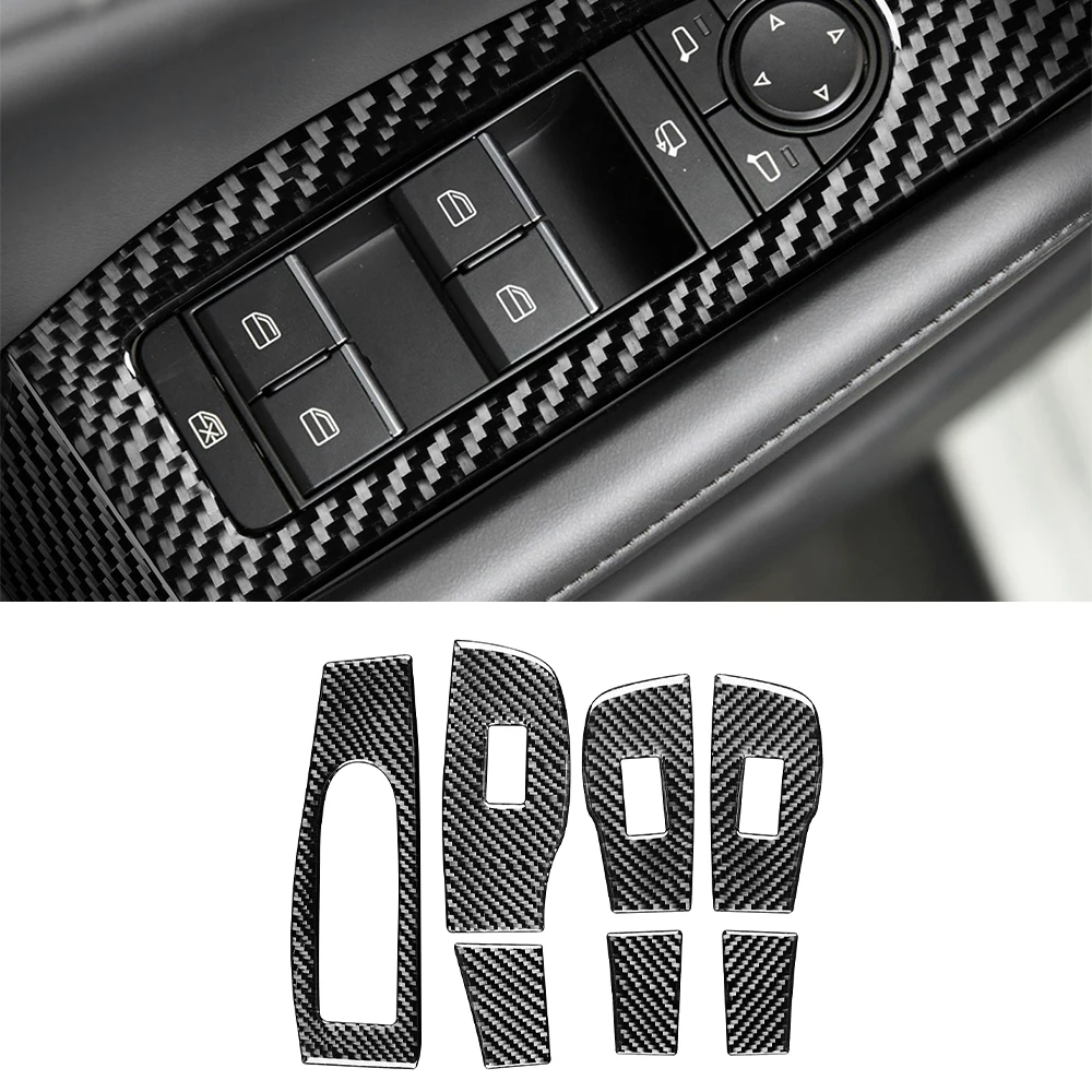 

Window Lift Panel Decoration Cover Sticker Decal Trim for Mazda 3 Angkesaila 2020 Car Interior Accessories Carbon Fiber