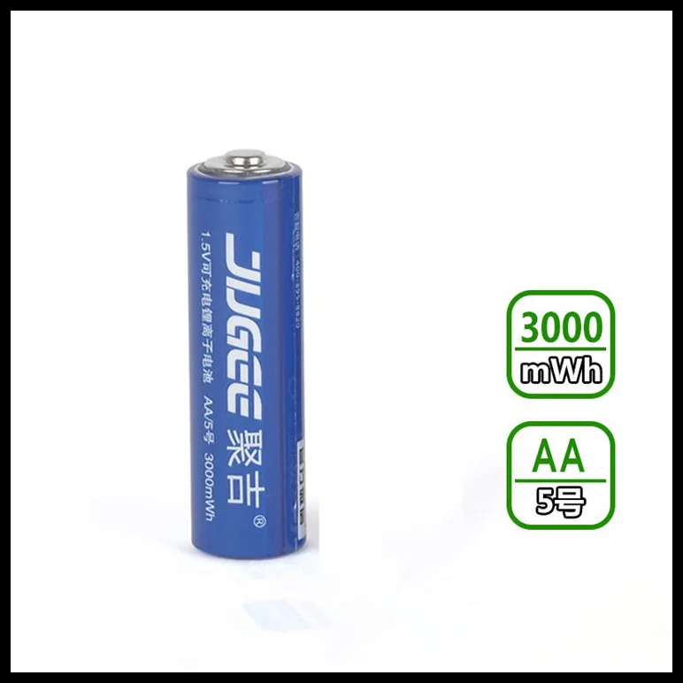 Перезаряжаемый литий-полимерный литий-ионный аккумулятор jugee 4pcs 1 5 v 3000mWh AA |