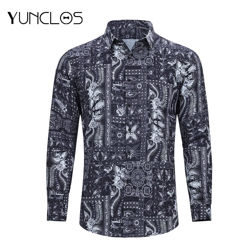Мужская приталенная рубашка с цветочным принтом для свадебной вечеринки | одежда