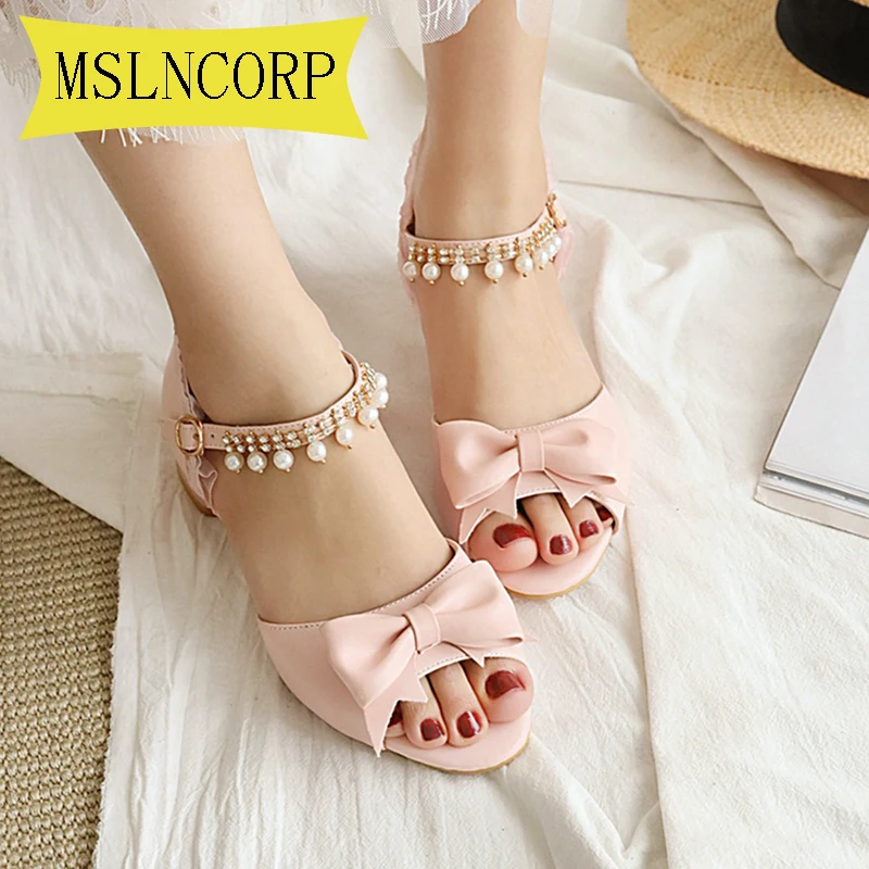 

Босоножки женские с открытым носком, туфли на каблуке, Украшенные бусинами, жемчужинами, Свадебная обувь для вечеринки, Классическая обувь ...