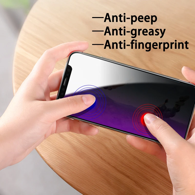 

KAIQISJ 2 in 1 Purple Light Anti-Peep Screen Protector For iphone 12 Pro Max Green -Ray Anti-Glare Glass Film For iphone 11 X XR