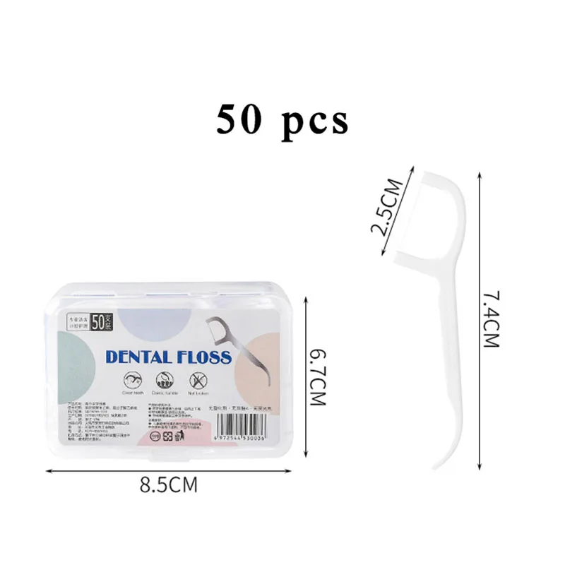 50 шт./кор. зубная нить бытовой палка для размещения между прутьями чистки зубов
