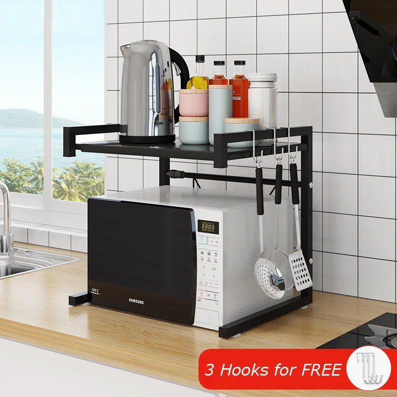 

Organizer Kitchen Microwave Oven Shelf Metal Multi Function Stand Two Layers Dish Space Saving Rack Kitchen Storage Rack