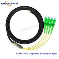 5pcs scapc 4 core single mode fiber jumper 3m scapc 4 core single mode outdoor waterproof suitable for ftth fttx network