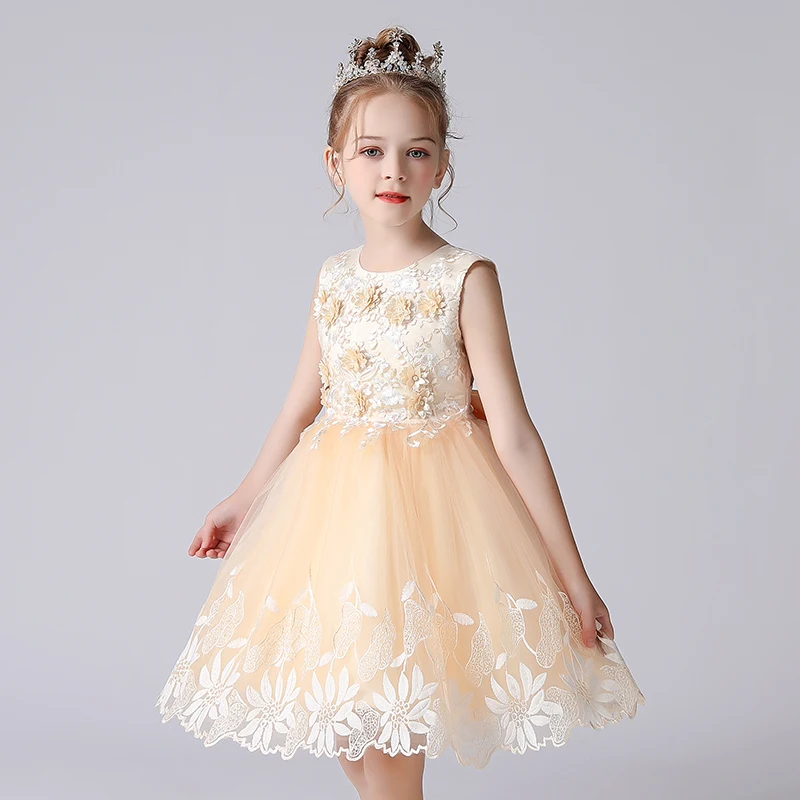 Платье для девочек платье свадебвечерние ринки с цветочным рисунком Детская