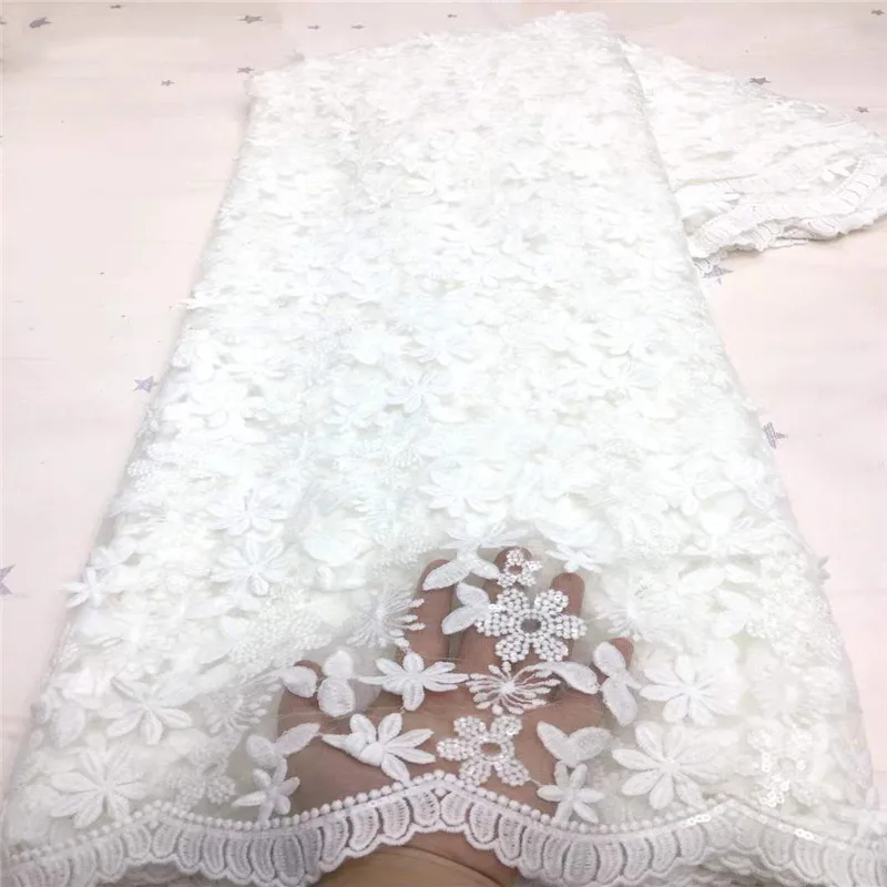 

white Nigerian Mesh Net Lace Fabric African Sequins Lace Fabric High Quality French Mesh Tulle Lace Fabric with Sequins