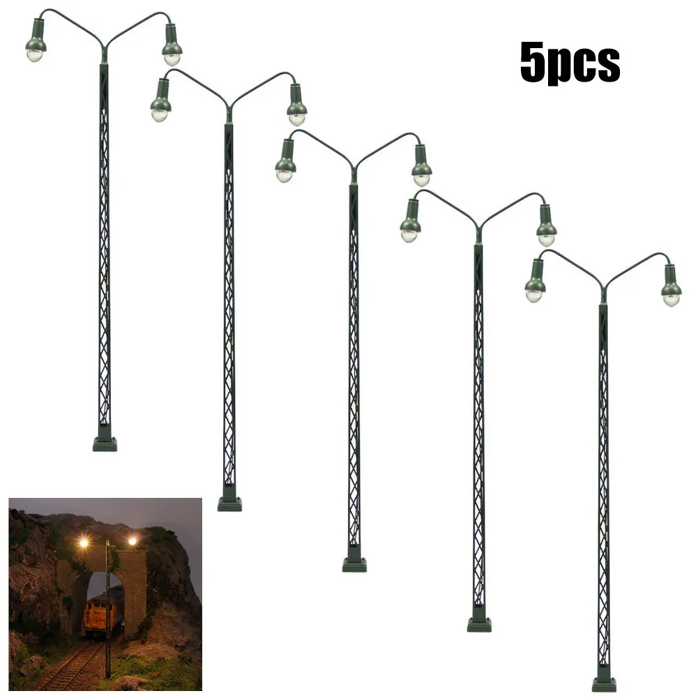 

3pcs Model Railroad Lights Lattice Mast Light Gauge H0 1:87 LED Light Layout For Rail & Building Layout Parts Accessories
