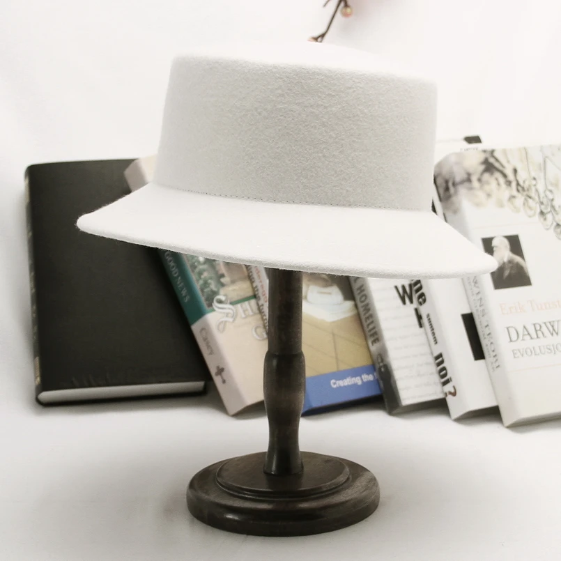 

GEMVIE 100% Wool Felt Bucket Hat Fedora For Women Medium Brim New 2021 Caramel/White