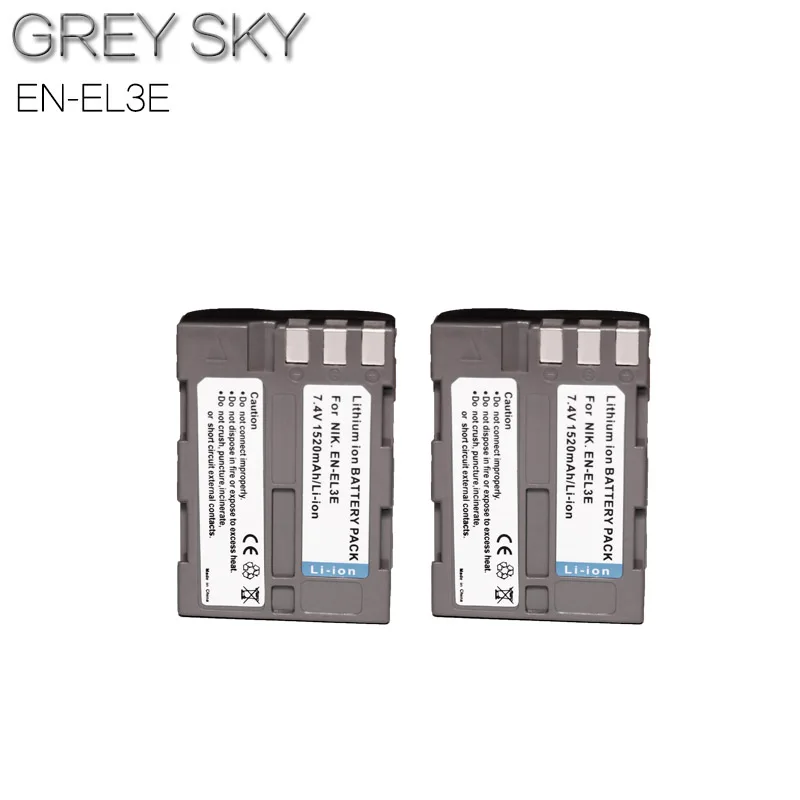 2 battery EN-EL3e Батарея+ ЖК-дисплей Зарядное устройство для Nikon D50 D70 D80 D90 D100 D200 D300S D700 - Цвет: 2 battery