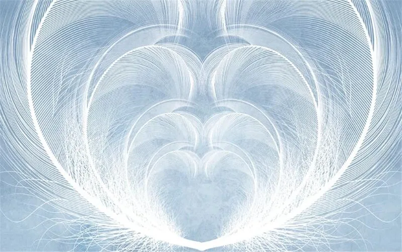 

Custom wallpaper mural 3d Nordic modern minimalist high-definition hand-painted feather blue sofa background wallpaper mural