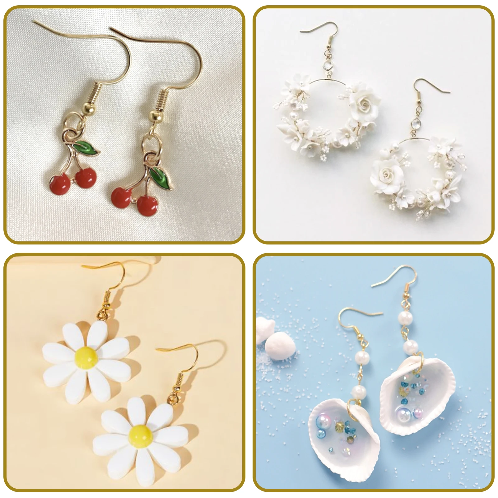

Earring Making Supplies Kit, Earring Hooks Open Jump Rings Earring Backs Head Eye Pins Tweezers Pliers, Perfect for Necklace Ear