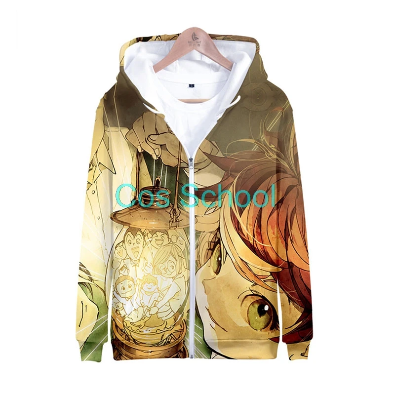 Cos School The Promised Neverland толстовки Эмма Норман Рей куртка с капюшоном на молнии пальто для мужчин женщин Grace полевой свитер Костюмы