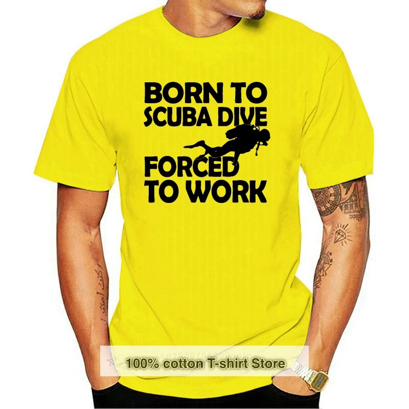 

2020 New Summer Casual Men Tee Shirt Born To Scuba Dive T SHIRT