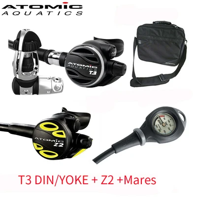ATOMIC T3 Z2 MARES NiteScuba регулятор для дайвинга для подводной фотографии Atomic T3 первый и второй этап акваланга DIN - Цвет: ATOMIC T3 Z2 MARES