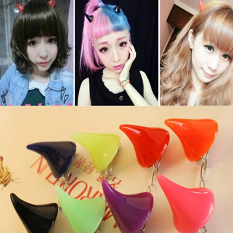 

1 Pair Little Demon Ox Horn Hairpins Costume Pin Hairpins Halloween Hair Clip