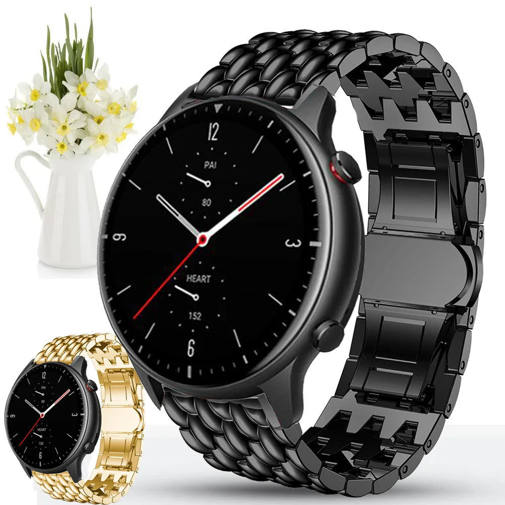 Ремешок из нержавеющей стали для Huami Amazfit GTR 2 47 мм Stratos 3 браслет металлического