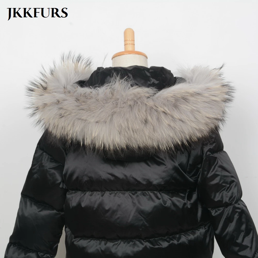 Детская подкладка из натурального меха енота 65 см для детей и взрослых пальто с