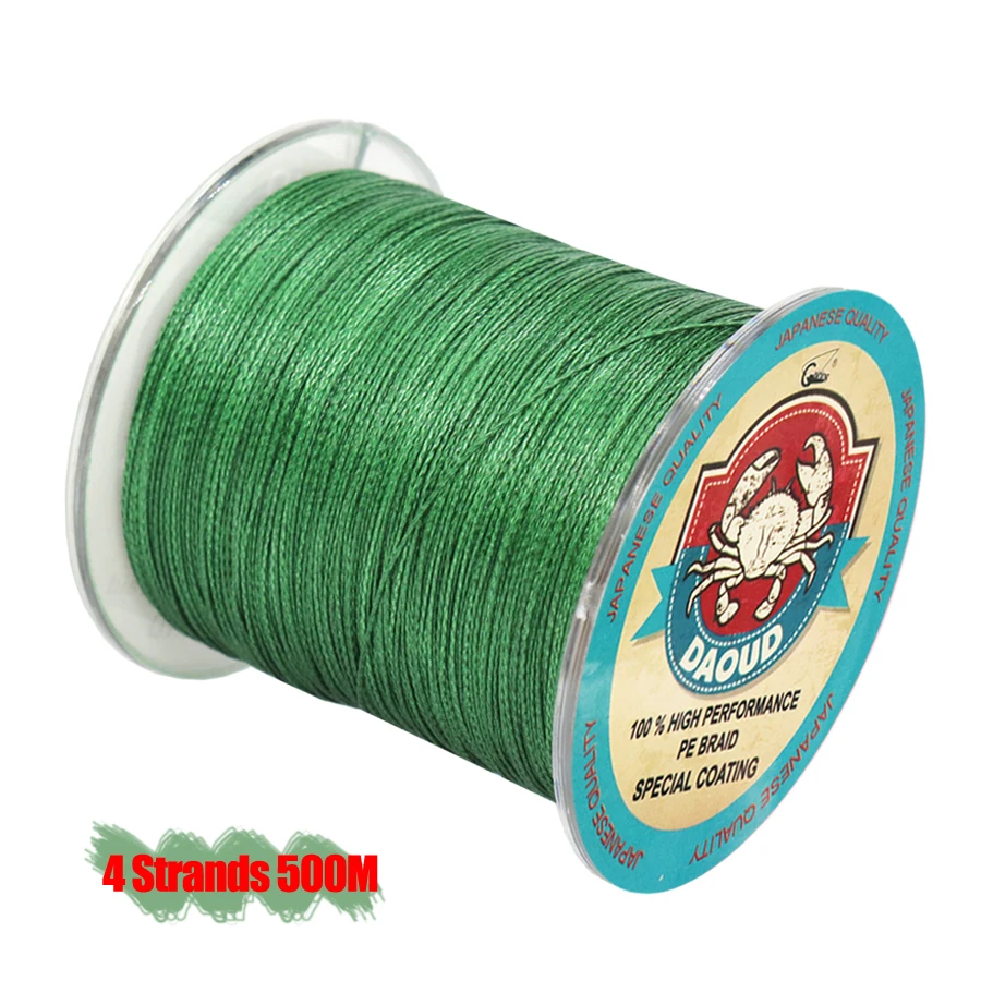 Плетеная рыболовная леска DAOUD 4 нити 500 м Полиэтиленовая мультифиламентная 6 10 20 30