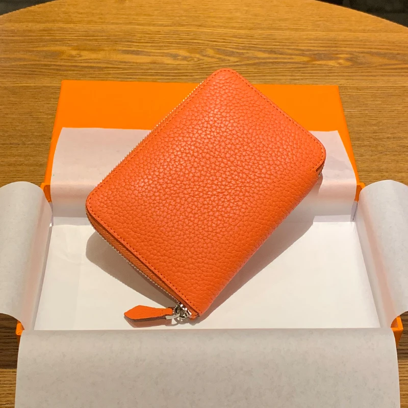 

Women Small Wallet Genuine Leather Solid Fashion Luxury Brand Ladies Short Purse High Capacity Cowhide Zipper Money Bag