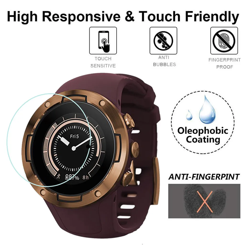 Закаленное стекло для защиты экрана смарт часов SUUNTO 5 Ультрапрозрачная пленка с