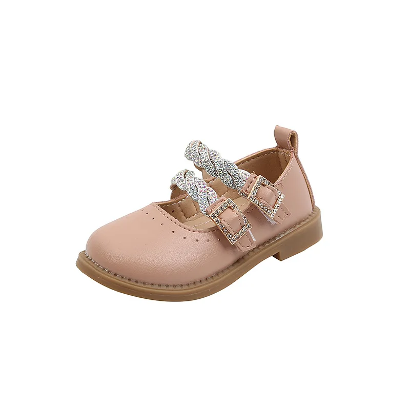 

New Fashion Spring Rhinestone Girls' Princess Shoes Toddler Baby Mary Janes Shoes Children Comfortable Flat Dance Kids Shoes