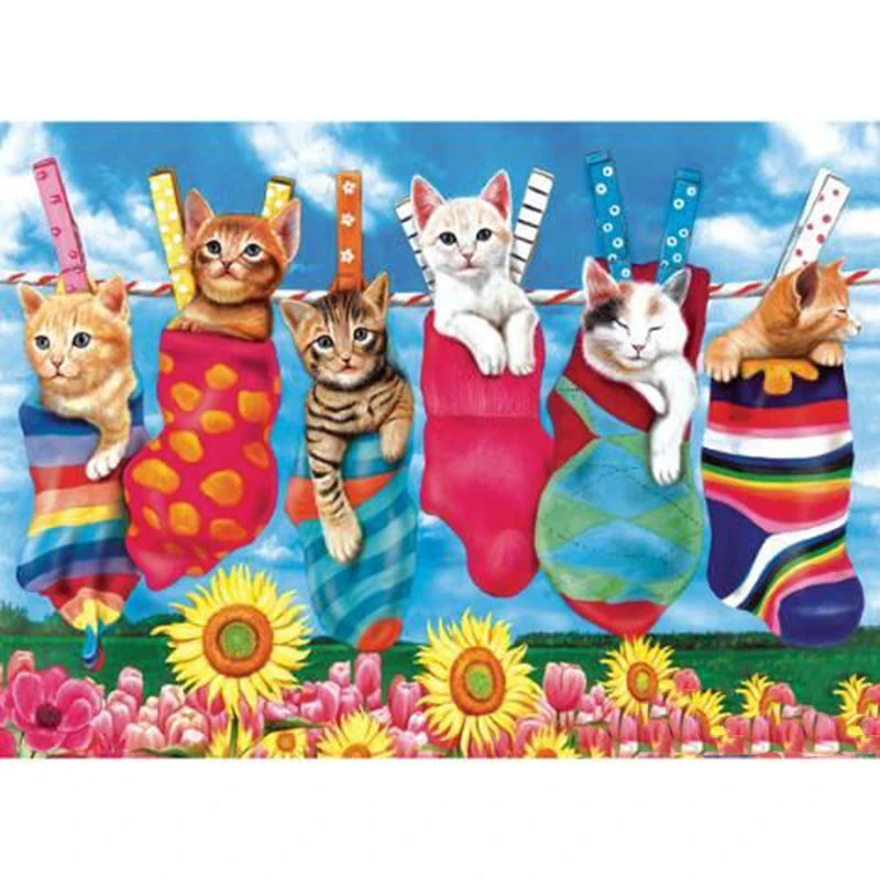 Полноразмерная Алмазная 5d картина сделай сам с котом мультяшная вышивка