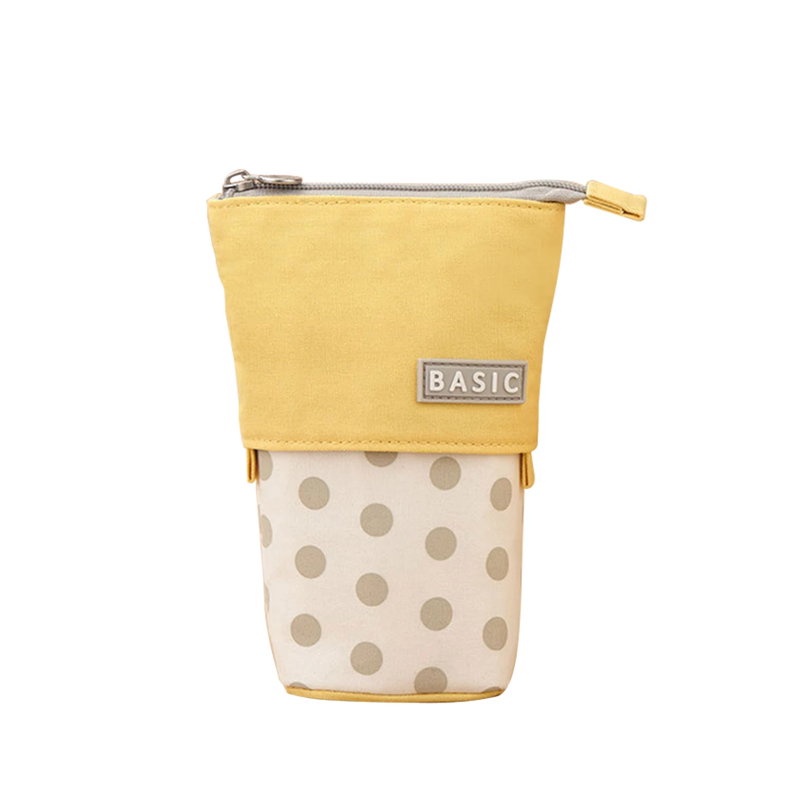 

Home Foldable Box Large Capacity Cute Canvas Storage Zipper Closure Desktop For Students Wave Point Pen Bag Office School