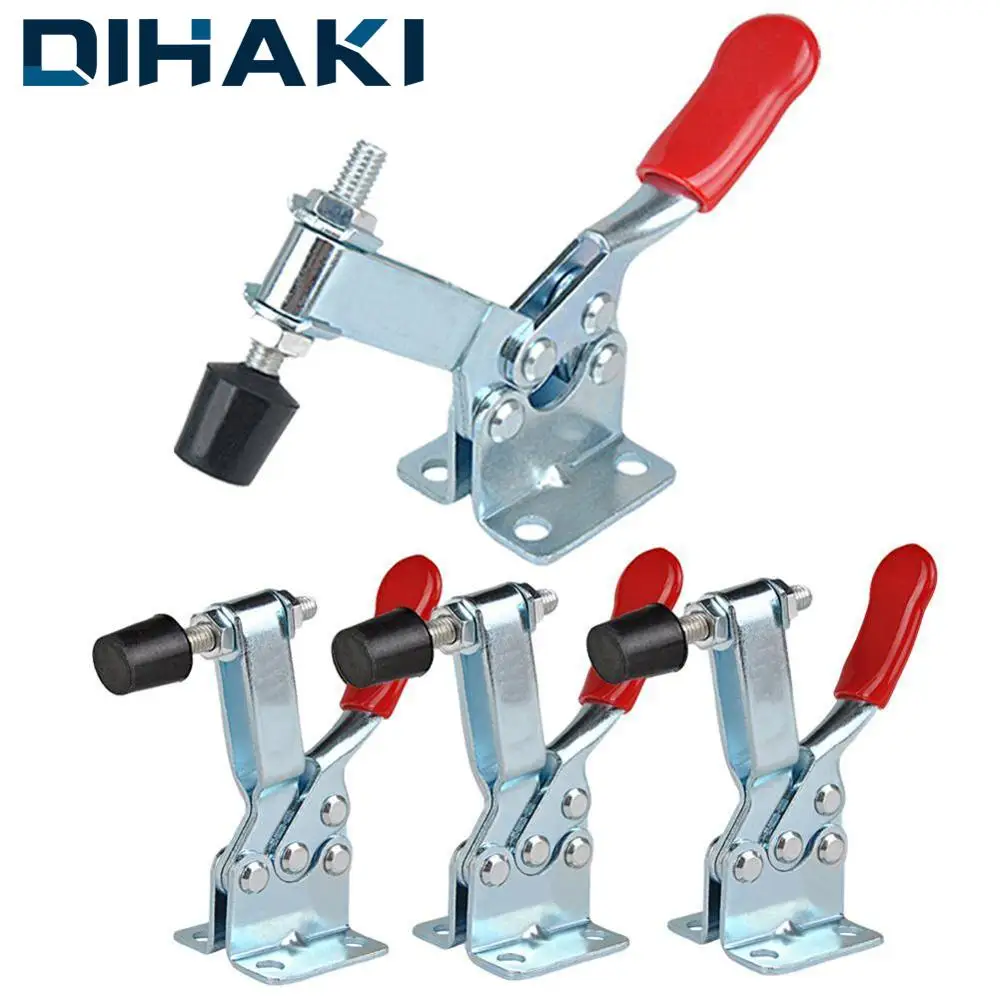 

DIHAKI 1PCS 90KG Horizontal Clamp Anti-Slip Toggle Clamp Fast Locking Hand Tool Lever Fastener Vertical Fixture Quick Release