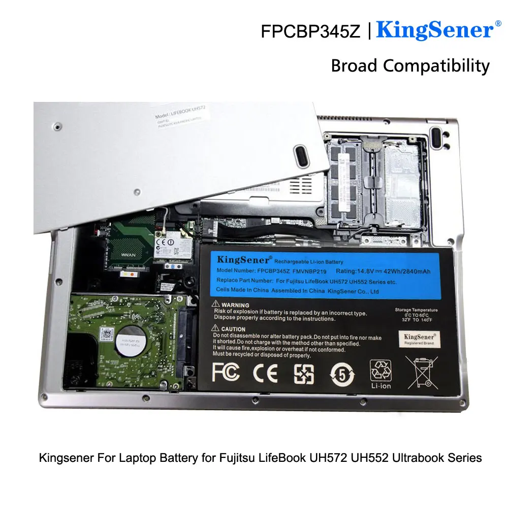 Аккумулятор KingSener FPCBP345Z для ноутбука Fujitsu LifeBook UH572 UH552 аккумулятор ультрабука FMVNBP219