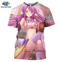 sonspee no game no life anime men women 3d print t shirt sexy loli girl kawaii harajuku summer casual short sleeve o neck top