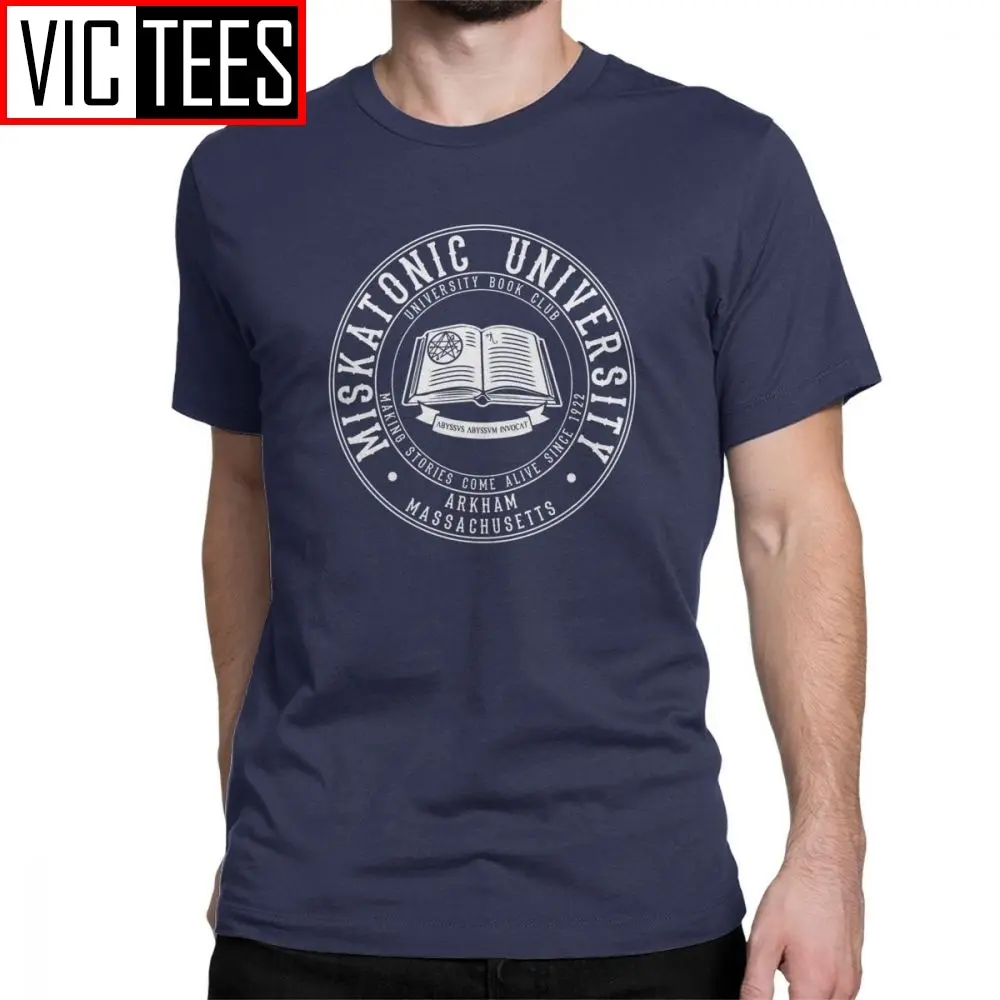 Miskatonic University Book Club T-Shirt Men Necronomicon Call Of Cthulhu Cthulu Lovecraft Cotton Tees T Shirt Europe Tops