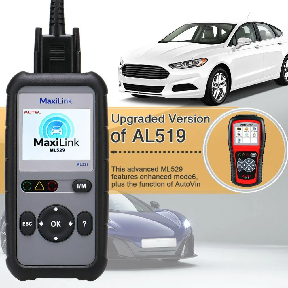 

Autel MaxiLink ML529 OBD2 Scanner Car Auto Diagnostic Tool OBD 2 EOBD Code Reader Full OBDII Diagnosis Function PK Al519