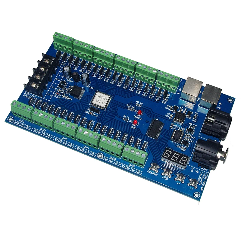 36CH led DMX512 декодер DC5V-24V 36 Канал 12 групп 36A DMX диммер РЛ 3P светодиодный контроллер |