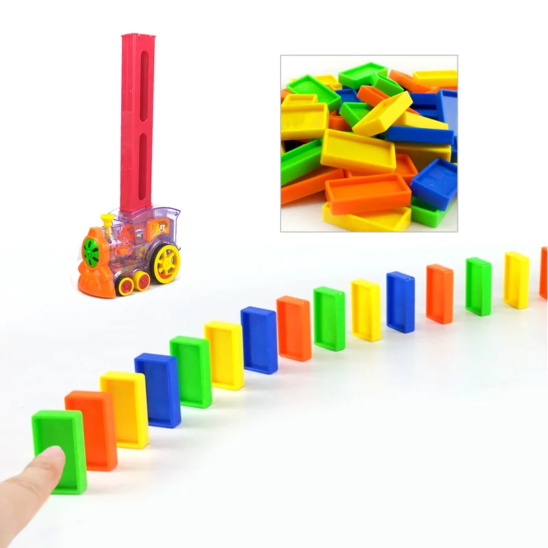 

80Pcs/Set Kids Children Domino Rally Train Toy Building Blocks Car Truck Vehicle Stacking Vehicle Child Birthday Christmas Gift