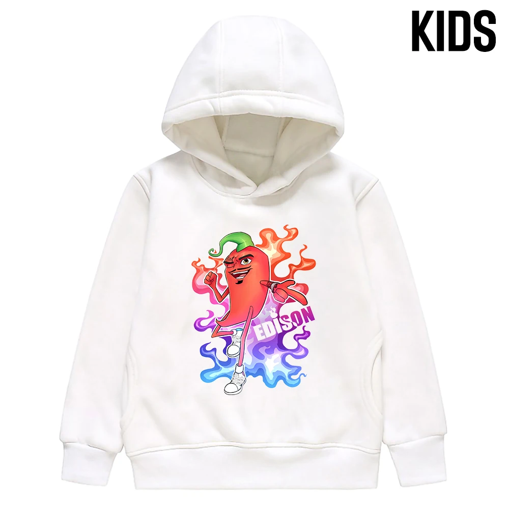 Los ni&ntilde;os Sudadera con capucha Merch Edison Perec de chile caliente primavera y oto&ntilde;o chico es Thicked sudaderas con capucha Edison Pts ropa familiar Casual-1