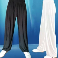 men tai chi cotton loose yoga summer martial arts kung fu training wushu chinese pants man breathable kung fu pants for men