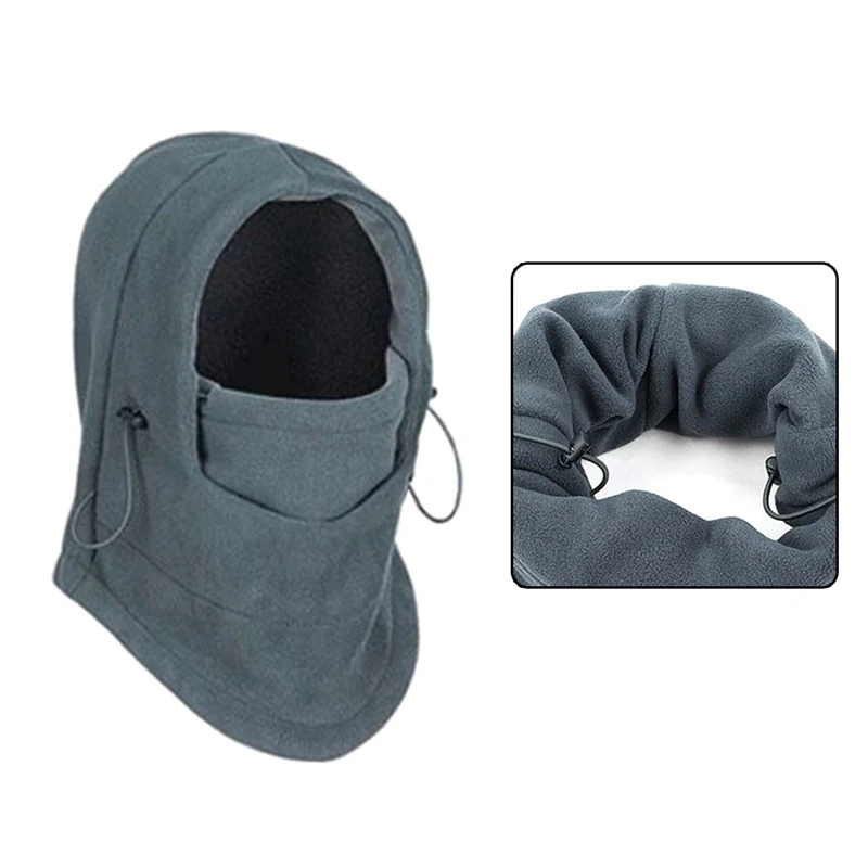 

1Pc Winter Windproof Hiking Caps Men Solid Color Warm Thermal Fleece Ski Bike Motorcycle Neck Warmer Helmet Hat