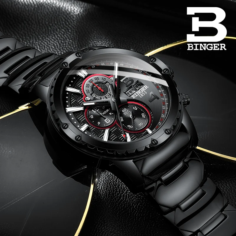 

BINGER Multifunction Quartz Watches,50 meters waterproofSports watches,Cool watches