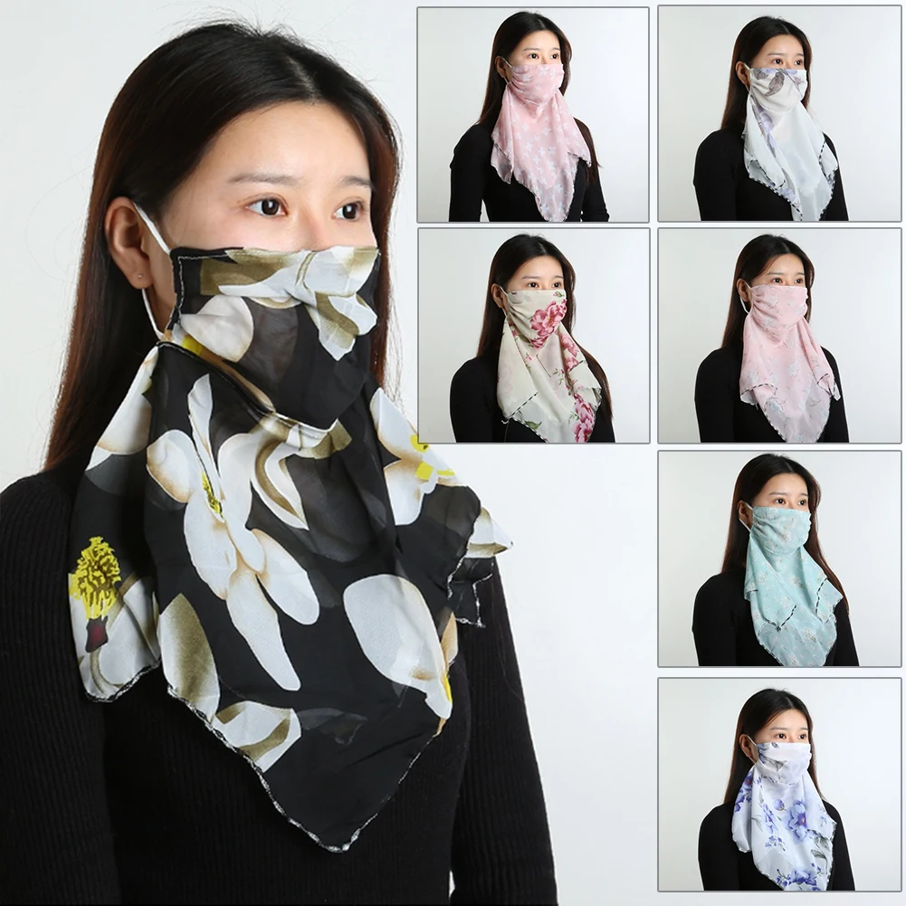 

Face Mask Summer Silk Scarf Neck Mask Sun Protection Mouth Cover