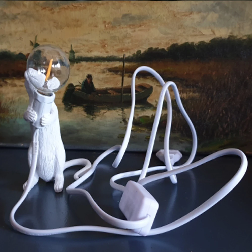 Nordic смолы стол с мышкой настольная лампа современный детской комнаты настенный