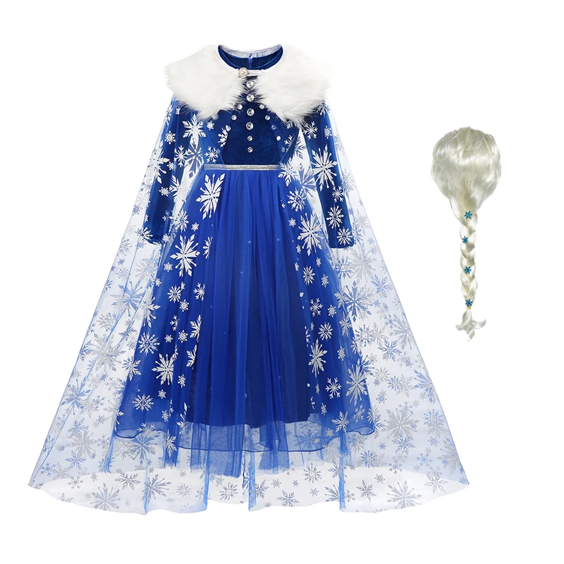 Платье Анны принцессы Эльзы для девочек Рождественские вечерние костюмы на
