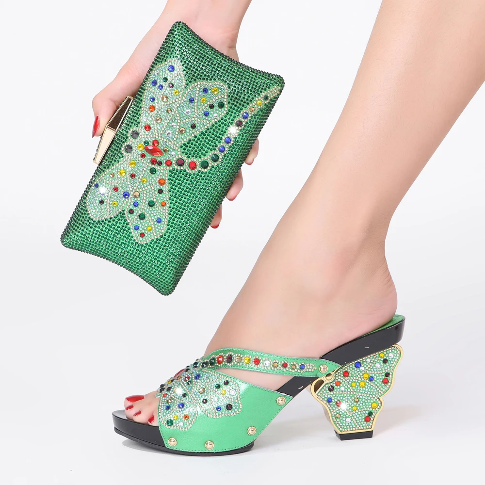 

Shoes And Bags For Nigerian Wedding Parties Summer 2022 Rhinestone Red Bottom Heels Bride Italian Shoe And Bag Set