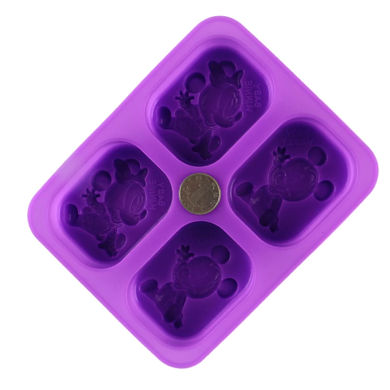 Силиконовая форма для мыла в форме мыши с 4 отверстиями искусственный мусс глины