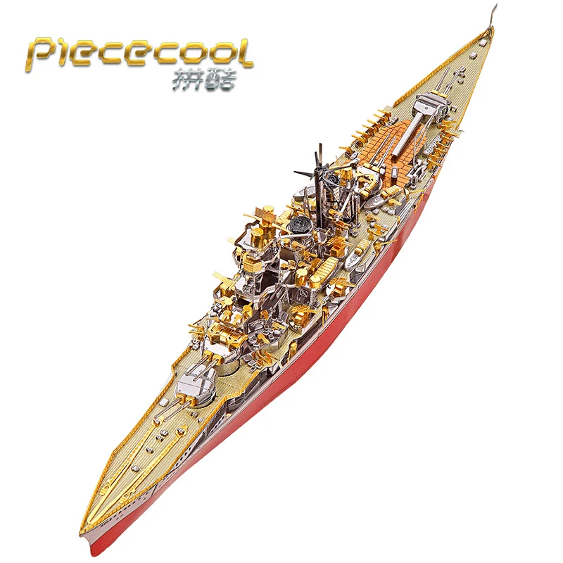 

Piececool 3D Metal Puzzle KONGOU Battleship Model DIY 3D Laser Cut Assemble Jigsaw Toys Desktop decoration GIFT For Children